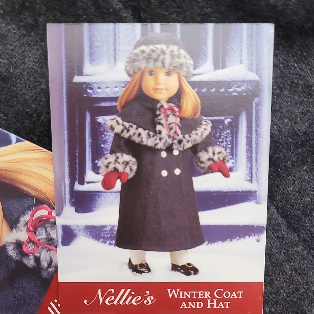 American Girl Doll NELLIE  Winter Coat and Hat Set - Blue and Red